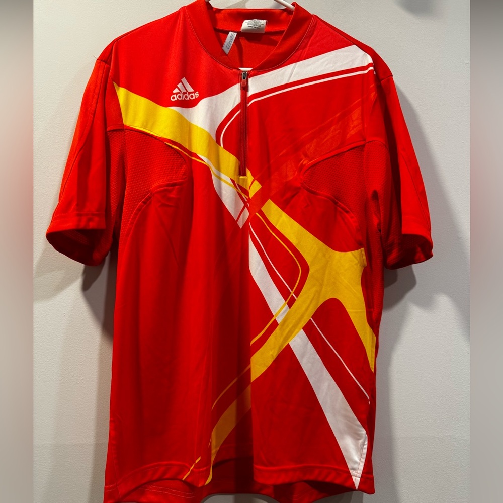 Adidas Red and Yellow Graphic Jersey